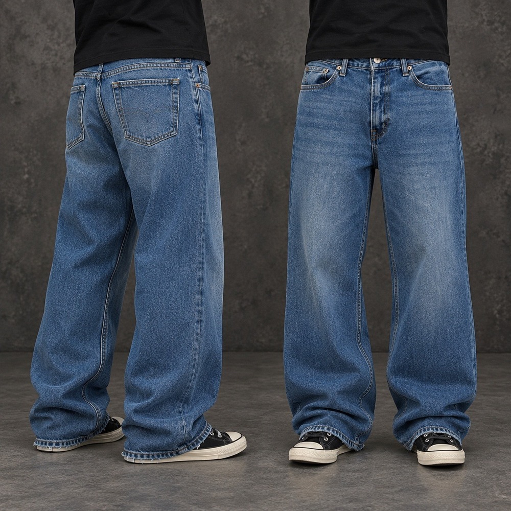 28x32 Blue Baggy Wide Leg Skater Jeans Y2K Vintage